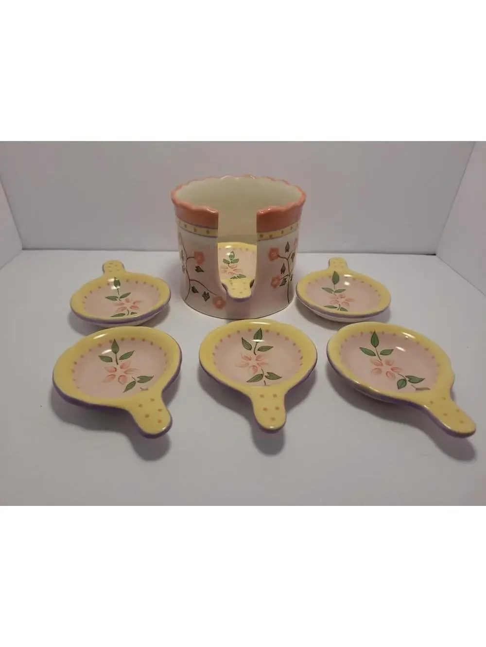 Partylite 7 Piece Tealight & Pillar Candle Holders Whimsical Fairy Garden Set